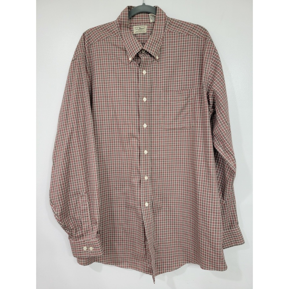 LL Bean Plaid Long Sleeve   Men's Shirt XL‎ REG